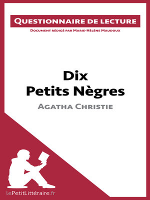 cover image of Dix Petits Nègres d'Agatha Christie